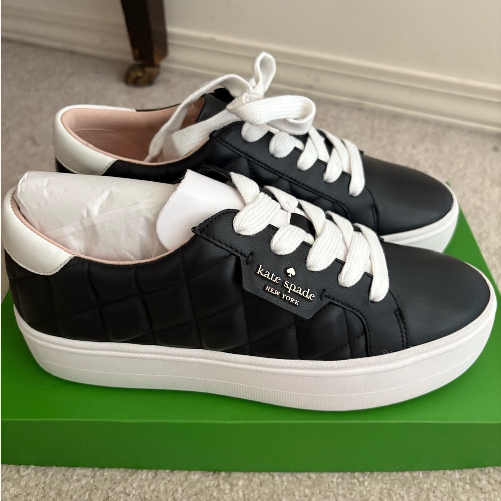 Kate Spade Selena Quilted Black and White Sneakers